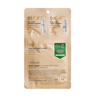 Зволожувальна маска для обличчя VT Cosmetics Reedle Shot Vita-Light All-In-One 3 Step Mask Зволожувальна маска для обличчя VT Cosmetics Reedle Shot Vita-Light All-In-One 3 Step Mask